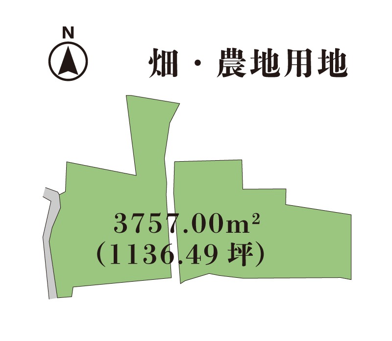 閑静で緑陽光溢れる実り豊かな大農地（畑・農地用地）